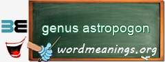 WordMeaning blackboard for genus astropogon